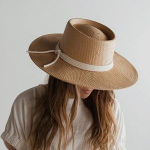 GIGI PIP BRE STRAW PORK PIE HAT in Natural